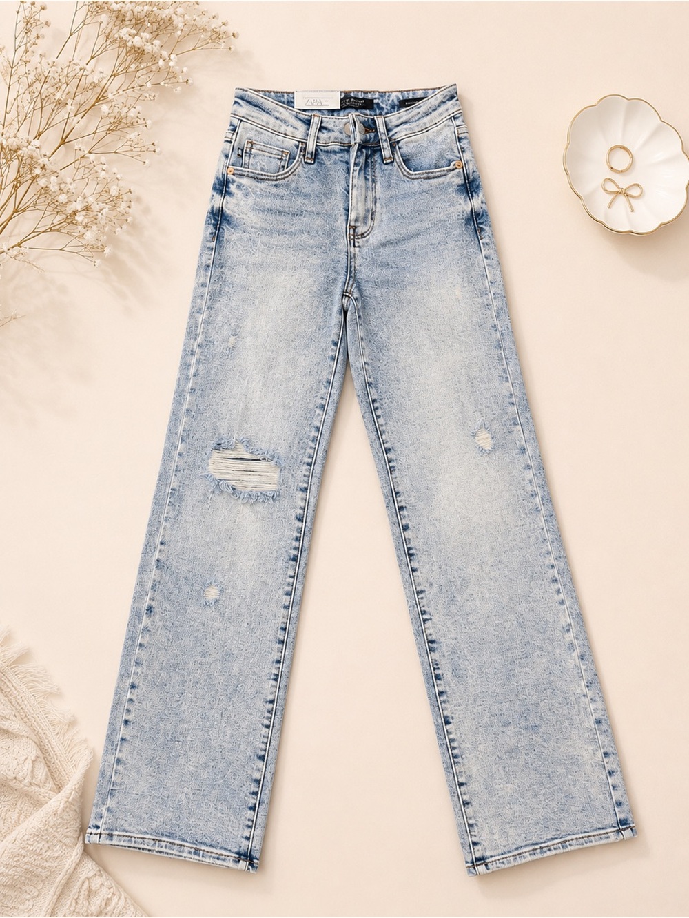 Abercrombie & Fitch Light Wash Straight-Leg Jeans